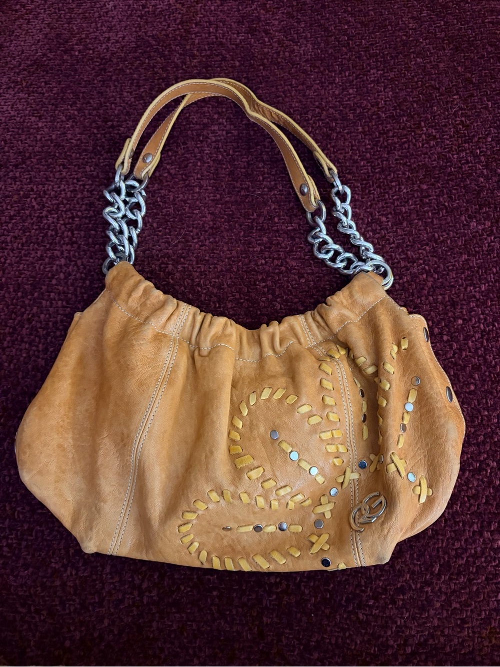 ✨ Roberta Gandolfi Mustard/Tan Slouchy Leather Hobo Shoulder Bag ✨
